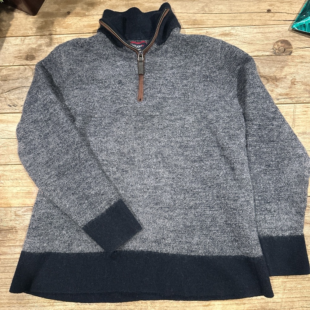 Kids Untuckit Wool Sweater with Quarter-Zip